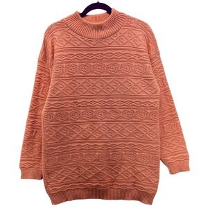 Tarrazia Vintage Fair Isle Sweater Peach Medium